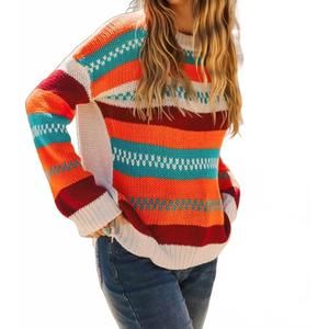 NEW FASHIONWORKS color block striped sweater in multi